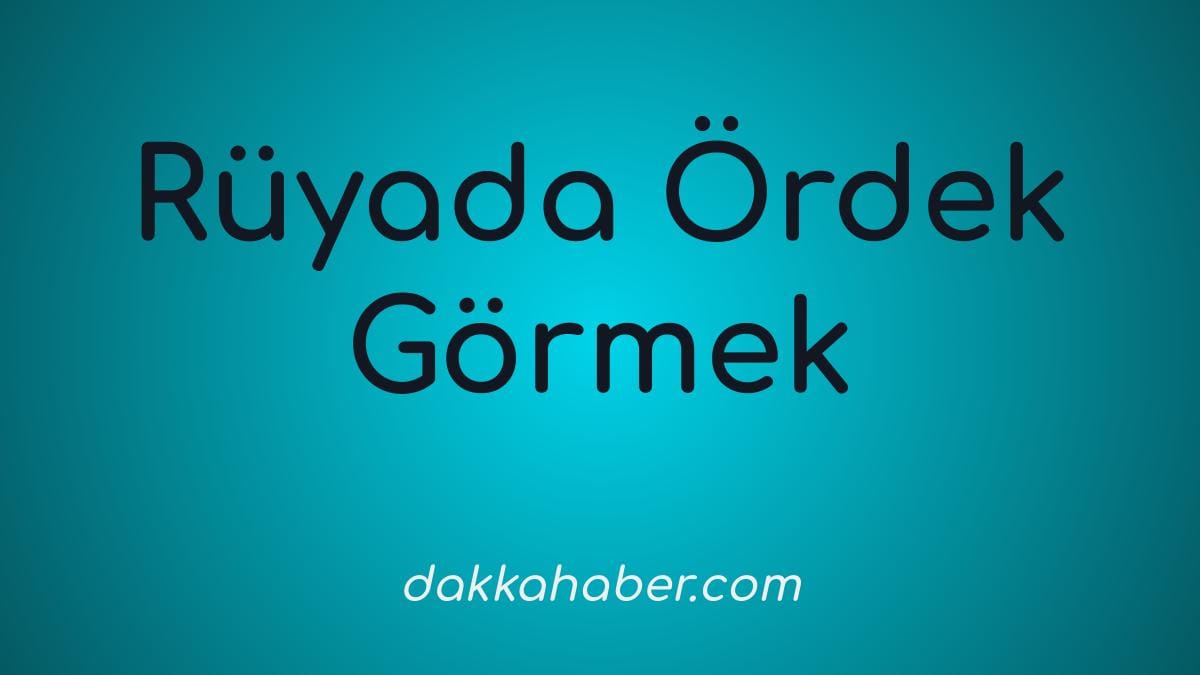 ruyada ordek gormek