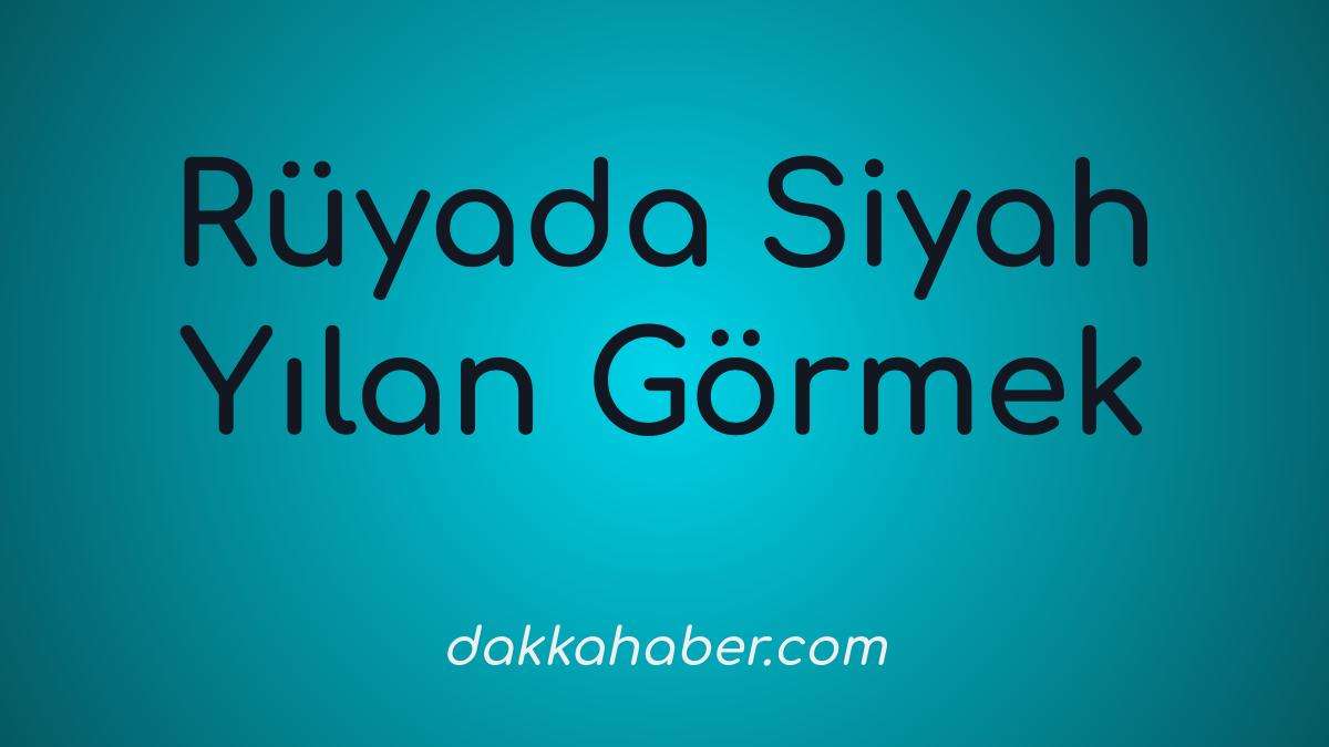 ruyada siyah yilan gormek